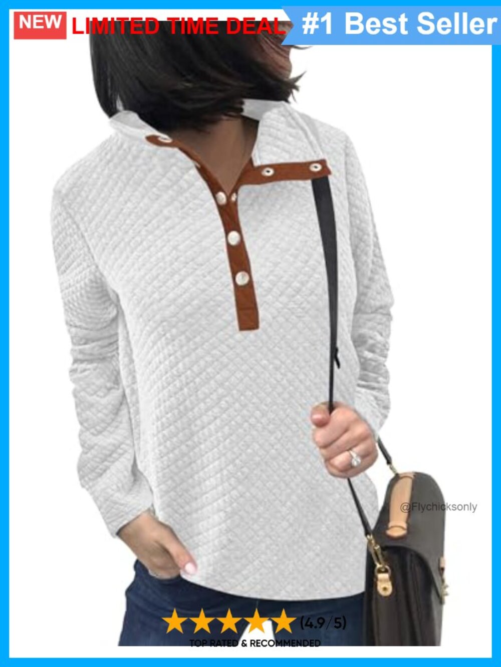 Women's Quarter Zip Quilted Pullover Sweatshirt Relaxed Fit Kangaroo Pocket